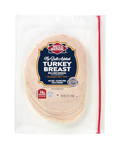 Dietz & Watson Pre-Sliced No Salt Added Turkey, 7 oz