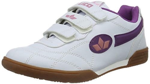 (-33%) Lico Unisex Kinder Bernie V Hallenturnschuhe, Weiß Lila Rosa, 37 EU