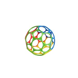 Bright Starts, Pelota Clásica Oball de Fácil Agarre, Libre de BPA, Rojo, Amarillo, Verde, Azul, Edad Recién Nacido y más