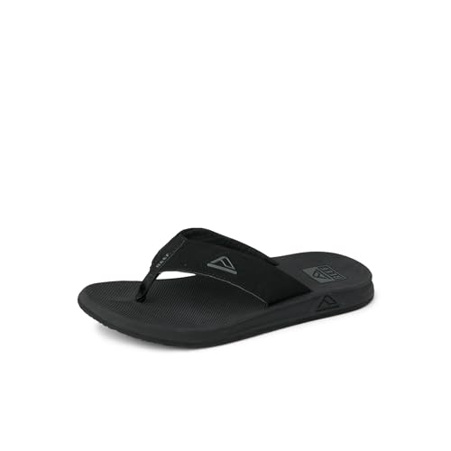 Reef Phantoms Mens Beach Flip Flop, Water Friendly, Soft and Supportive Molded Footbed, Black, 12