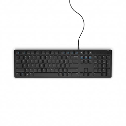 Dell KB216 Wired Multimedia Keyboard - Full-Size Layout with USB Interface, Chiclet Keys, Spill Resistance with 3 Indicator Lights| Plug and Play| Hot