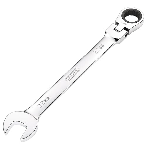 Draper 52024 Hi-Torq Metric Flexible Head Ratcheting Combination Spanner, 22mm
