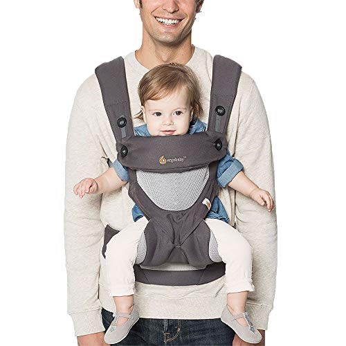 Ergobaby360 All-Position Baby Carrier with Lumbar Support (12lbs - 45lbs) - Premium Cotton Toddler Carrier - Soft Air M