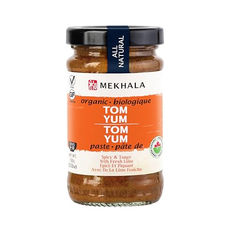Mekhala Organic Thai Tom Yum Asian Cooking Paste. VEGAN. GLUTEN-FREE. Versatile. Medium Heat (3.53oz)