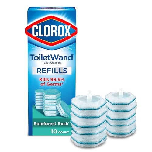 Clorox ToiletWand Toilet Cleaner Refills, Toilet brush, Rainforest Rush, 10 Ct