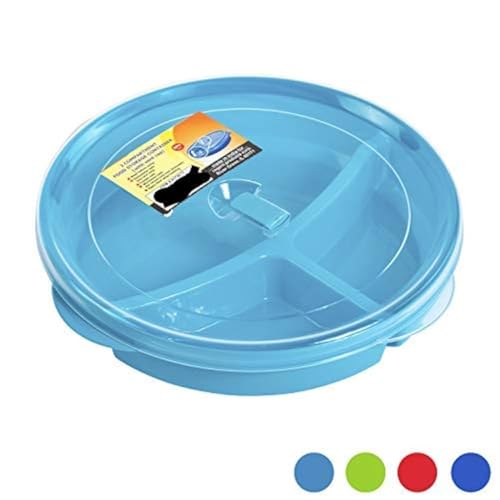 Chef's Choice Regent Products (Set of 3) Microwave Food Storage Tray Containers - 3 Section/Compartment Divided Plates w/Vented Lid