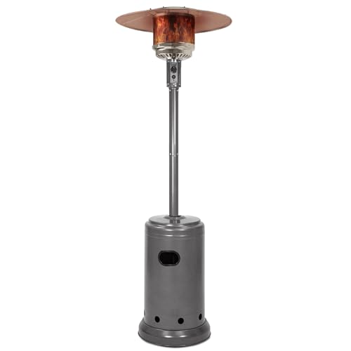 Amazon Basics 46000 BTU Outdoor Propane Patio Heater with Wheels Slate Gray
