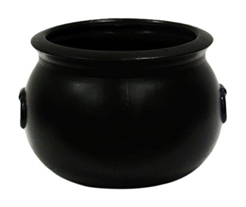 Union Products Black 16 Inch Spooky Witch Cauldron for Indoor and Outdoor Halloween Decoration and Trick or Treat Candy Container, Black