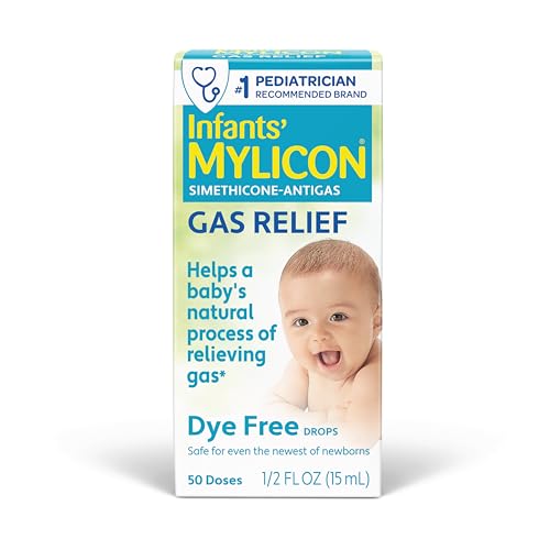 Mylicon Gas Relief Drops for Infants and Babies, Dye Free Formula, 0.5 Fluid Ounce