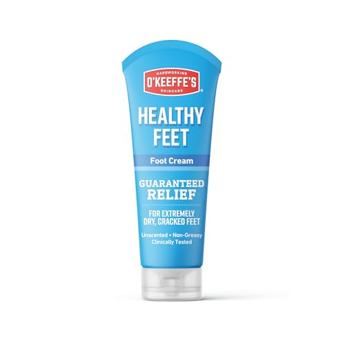 O'Keeffe's for Healthy Feet Foot Cream - 3 oz Travel Size Tube (1 Pack) - Guaranteed Relief for Extremely Cracked, Dry Feet, Repairing Skincare, Instantly Boosts and Retains Moisture Levels
