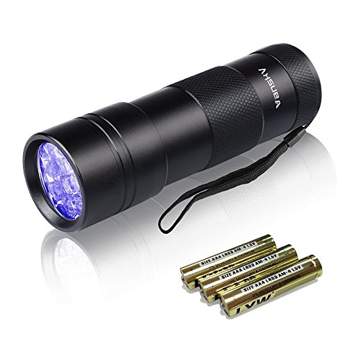 Vansky 12 LED Uv Blacklight Flashlight Pets Ultra Violet Urine And