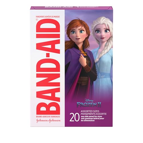 Band-Aid Brand Adhesive Bandages for Minor Cuts and Scrapes, Featuring Disney Frozen Characters, Assorted Sizes 20 ct