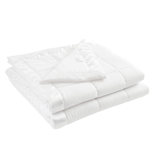 Madison Park Windom Down Alternative Blanket, Premium 3M Scotchgard Moisture Wicking Treatment, Lightweight and Soft Bed Cover For All Season, Satin Trim, White King