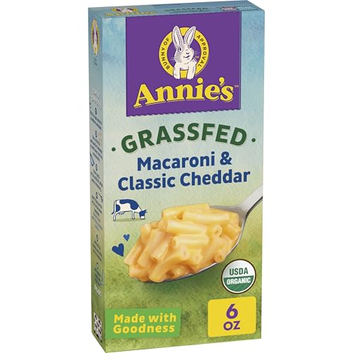 Annie's Organic Macaroni and Cheese, Classic Mild Cheddar, Grassfed, 6 oz