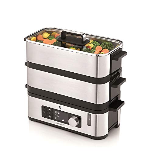 (-32%) WMF Küchenminis Mini Dampfgarer elektrisch 4,3l, Dampfkocher mit Memory-Funktion, elektrische Dampfgarer, Warmhaltefunktion, Restlaufzeitanzeige, 2 Garbehälter