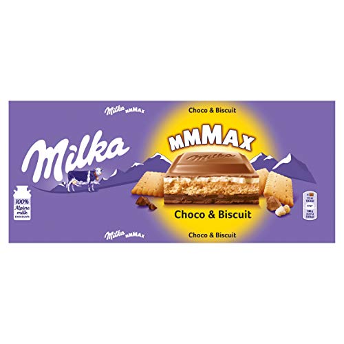 (-20%) Milka Mmmax Schoko & Keks – Alpenmilch-Schokolade mit Milchcrème-Füllung und knackigen Keksstücken – 300g