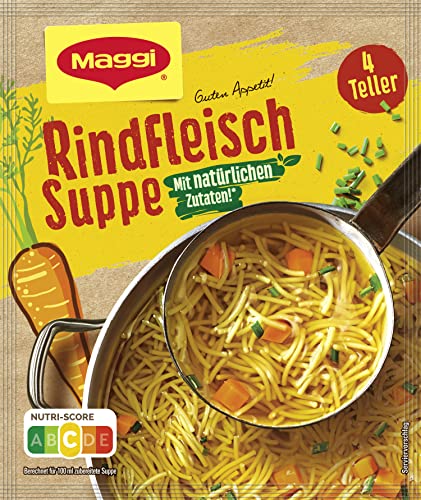 🔥 STARKER PREIS (-36%) Maggi Guten Appetit, Rindfleisch Suppe, 85g Beutel, ergibt 4 Teller, 1er Pack (1 x 85g)