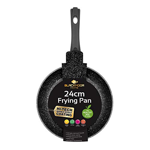 Blackmoor 24cm Frying Pan/Non-Stick Ceramic-Coated Skillet, PFAS-Free, Suitable for All Hob Types Including Induction/Black Classic 67070