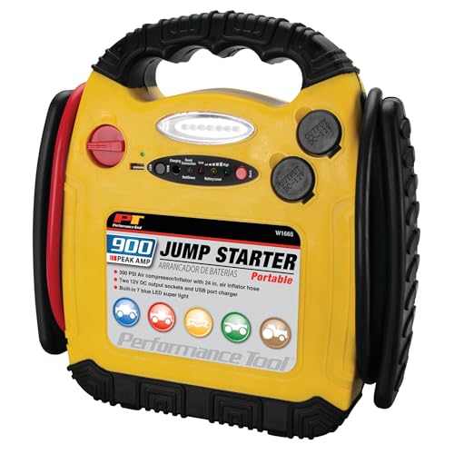 Performance Tool W1665 900 Amp Jump Starter, Inflator, Portable Power Unit15V Charger for Dewalt DXAEJ14 DXAEPS14 DXAEP