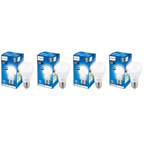Philips Ace Saver Base E27 9-Watt LED Bulb (Pack of 4, White)