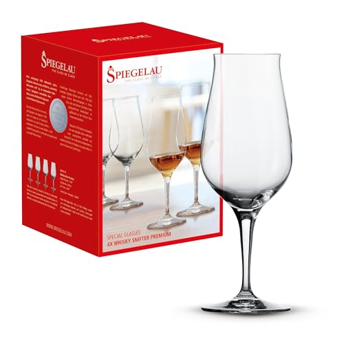 Spiegelau Premium Whiskey Snifter Set of 4 - European-Made Crystal, Modern Whiskey Glasses, Dishwasher Safe, Professiona