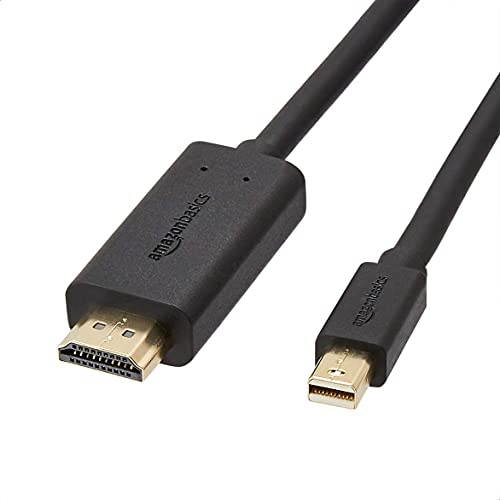 (-33%) Amazon Basics Mini DisplayPort auf HDMI Kabel, mit vergoldeten Anschlüssen, unterstützt nahtloses Digital-Audio und Full HD-Auflösung, 1.8 m, Schwarz