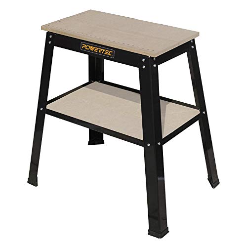 POWERTEC Tool Stand, MDF Split Top Expands to 20"x25", 32" Work Height Power Tool Stand for Drill Press, Belt Sander, Bench Grinder, Band Saw, Scroll saw, and Planer (UT1002)