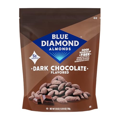 Blue Diamond Almonds Oven Roasted Dark Chocolate Flavored Snack Nuts, 25 Oz Resealable Bag (Pack of 1)