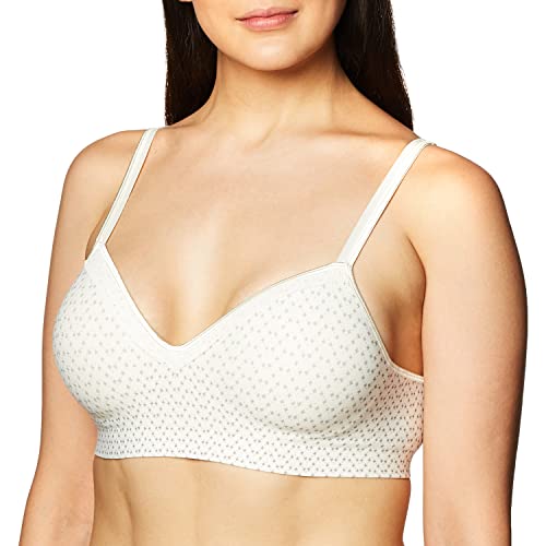 Hanes Womens Wireless Seamless Full-coverage Convertible T-shirt With Moisture-wicking Bra, Tic Tac Chevron Print, Large US
