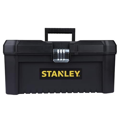STANLEY STST75518-8 16'' Organised Heavy-Duty Portable Essential Toolbox with Top Lid & Removable Tray Compartment for Easy & Convenient Storage, Top