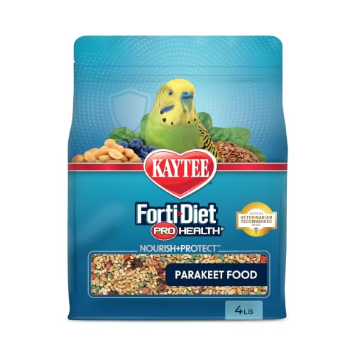 Kaytee Forti-Diet Pro Health Nourish+Protect Parakeet Food, Comprehensive Nutrition Backed by Science, Digestive Health, Immune Support, 4 pounds
