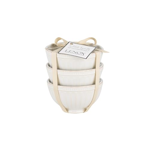 Lenox (858037 ) French Perle Groove Bowls (Set of 3), Mini, White