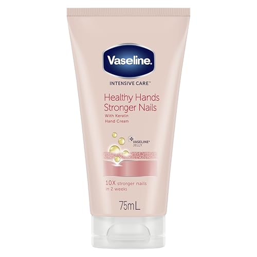Vaseline Hand Cream for Very Dry Hands, Intensive Care Healthy Hands Stronger Nails Cream 75 ml