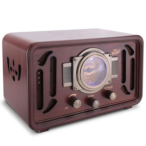 Pyle Vintage Retro Classic Style Bluetooth Radio Sound System Vintage-looking tabletop radio with