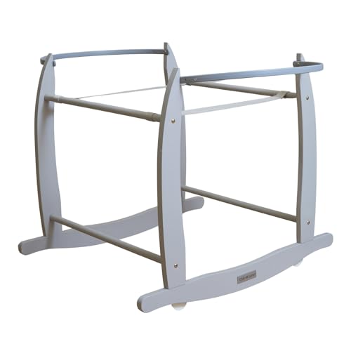 Clair de Lune Deluxe Rocking Moses Basket Stand - Grey