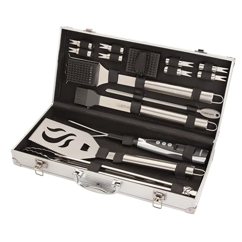Cuisinart Deluxe 20-Piece Stainless Steel Grill Tool Set with Aluminum Case