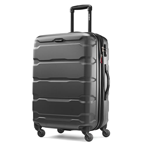 Samsonite Omni PC Hardside Expandable Luggage with Spinner Wheels, Black, Checked-Medium 24-InchAmazon Basics 30-Inch H