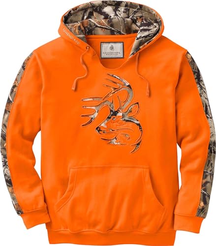 Legendary Whitetails Mens Camo Hoodie Pullover Sweatshirt Midweight V-Neck Design, Inferno, XL