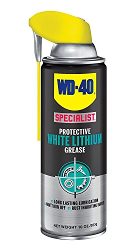 WD-40 Specialist Protective White Lithium Grease Spray with SMART STRAW SPRAYS 2 WAYS, 10 OZ [2- Pack]