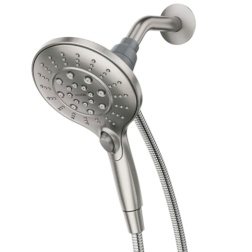 Moen 26112SRN Engage Spot Resist Brushed Nickel Six-Function Removable Handheld Showerhead with Magnetic Docking System, 5.5-Inch