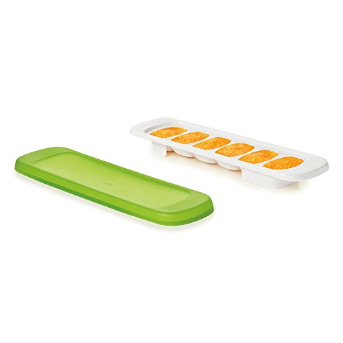 OXO Tot silicone-lidded baby food freezer tray with individual portion wells