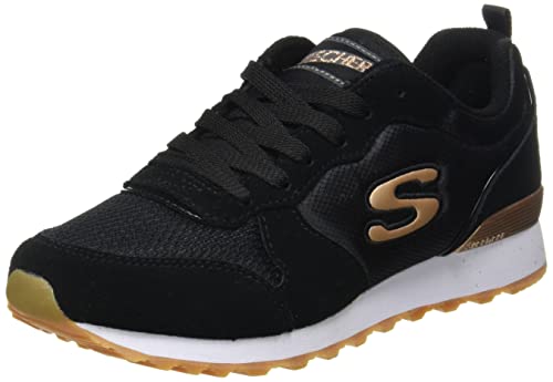 🔥 STARKER PREIS (-53%) Skechers Damen Og 85 Goldn Gurl Trainers, Black Suede/ Nylon/ Mesh/ Rose Gold Trim, 39.5 EU