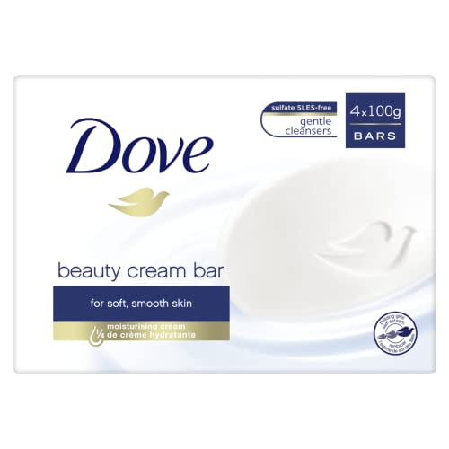Dove Original Beauty Bar Soap with ¼ Moisturising Cream for Softer, Smoother, Healthier-Looking Skin 4x 90 g