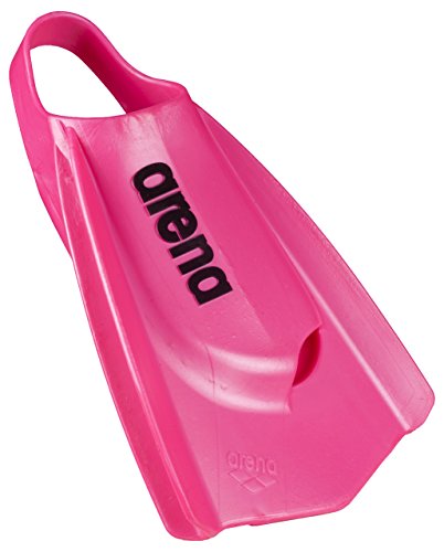 Arena Unisex Adult Powerfin Pro Swim Training Fins for Men and Women Silicone Short Blade Flippers Left/Right Custom Design, Pink, 12.5-13.5
