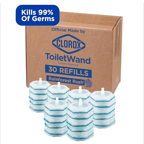 Clorox ToiletWand Toilet Cleaner Refills, Toilet brush, Rainforest Rush, 30 Ct