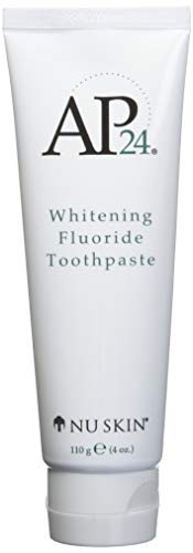 Nu Skin AP 24 Whitening Fluoride Toothpaste | AP 24 Blend | Vanilla Mint Flavor | Brightens Teeth | Removes Surface Stains | Prevents Dental Cavities & Plaque | Enamel-Safe | 4 oz | 1 Pack