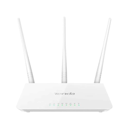 Tenda F3 300Mbps Wi-Fi Router, Easy Setup, WPS Button, Parental Control, Bandwidth Control, Wi-Fi Schedule, with 3 * 5dBi High Power External Antennas