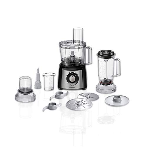 (-39%) Bosch Kompakt-Küchenmaschine Multi Talent 3, 50 Funktionen, 2,3 l Schüssel, Mixer, spülmaschinengeeignet, Universalzerkleinerer, kleine Küchenmaschine, 800 Watt, schwarz/Edelstahl, MCM3501M