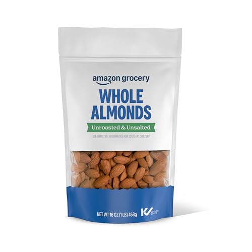 Amazon Brand - Happy Belly Whole Raw Almonds, 16 ounce (Pack of 1)