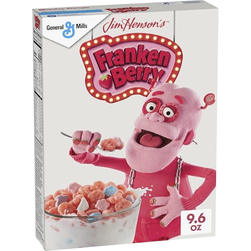 Franken Berry Cereal with Monster Marshmallows, Kids Breakfast Cereal, Limited Edition, Made with Whole Grain, 9.6 oz